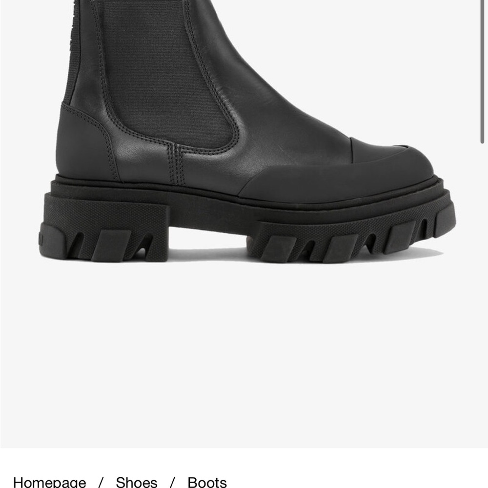 Ganni Black leather Boot